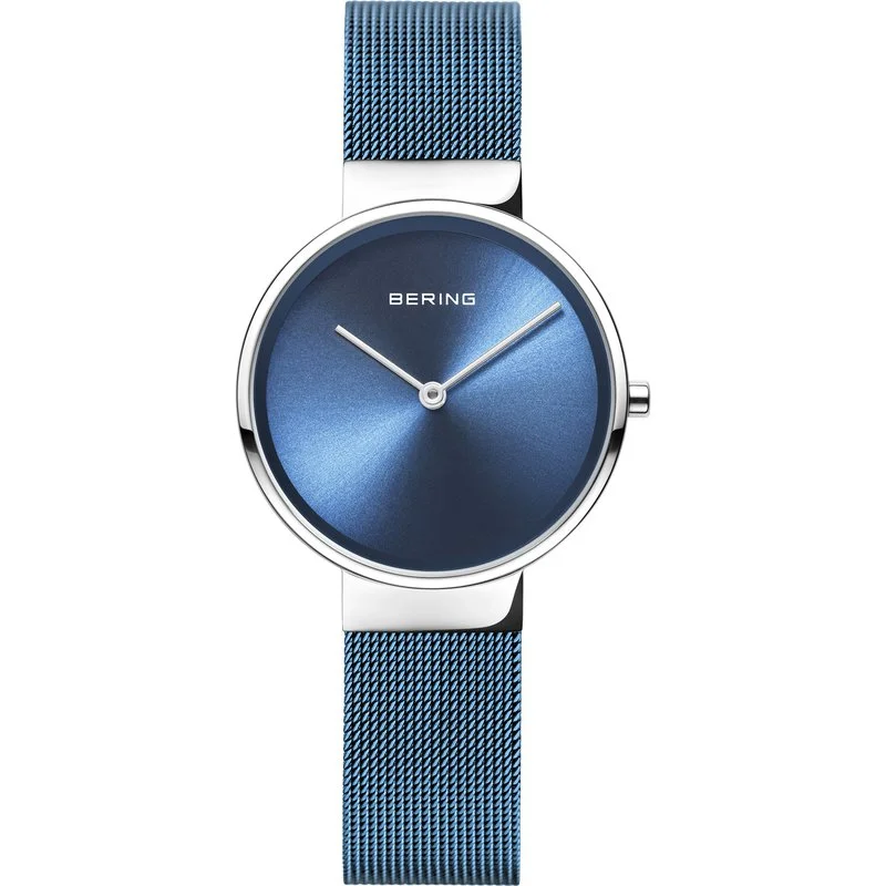 Luxury men's watches with sleek black dials and polished stainless steel cases for elegance -Bering Women's Anniversary Blue Dial Watch