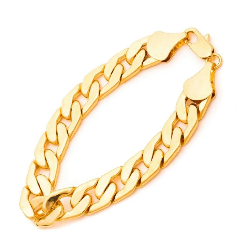 Adjustable cuff bracelets for comfortable all-day wear -11mm Gold Cuban Link Bracelet Flat