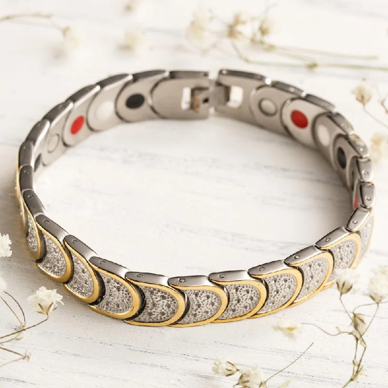 Shimmering sunstone bracelets with golden flecked glow -Unisex Magnetic Germanium Power Bracelet