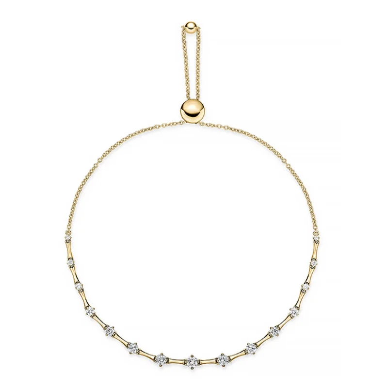 Modern acrylic bracelets with geometric bold shapes -Memoire Cadence Diamond Bolo Bracelet in 18kt Yellow Gold (1 1/4ct tw)