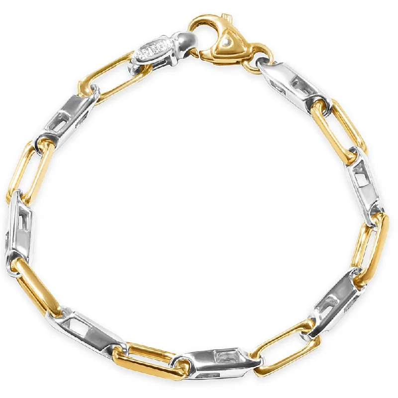 Radiant zircon bracelets swaying with brilliance -Men's Link 14k Gold (27gram) or Platinum (44gram) 6mm Bracelet 8.5"