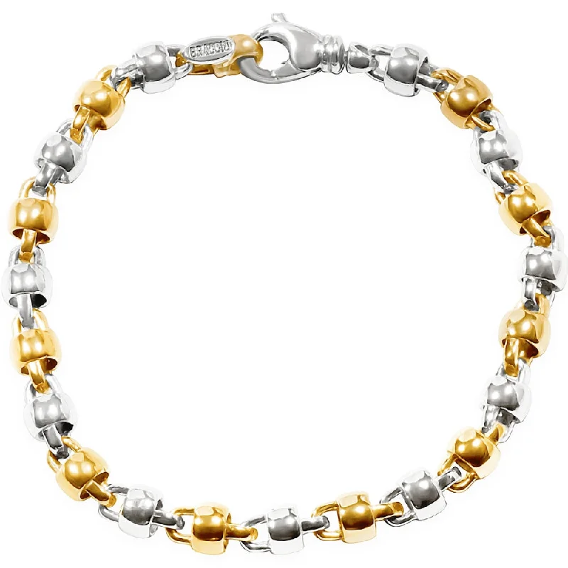 Subtle moonstone bracelets for soft lunar elegance -Men's Link 14k Gold (32gram) or Platinum (51gram) 6.5mm Bracelet 8.5"