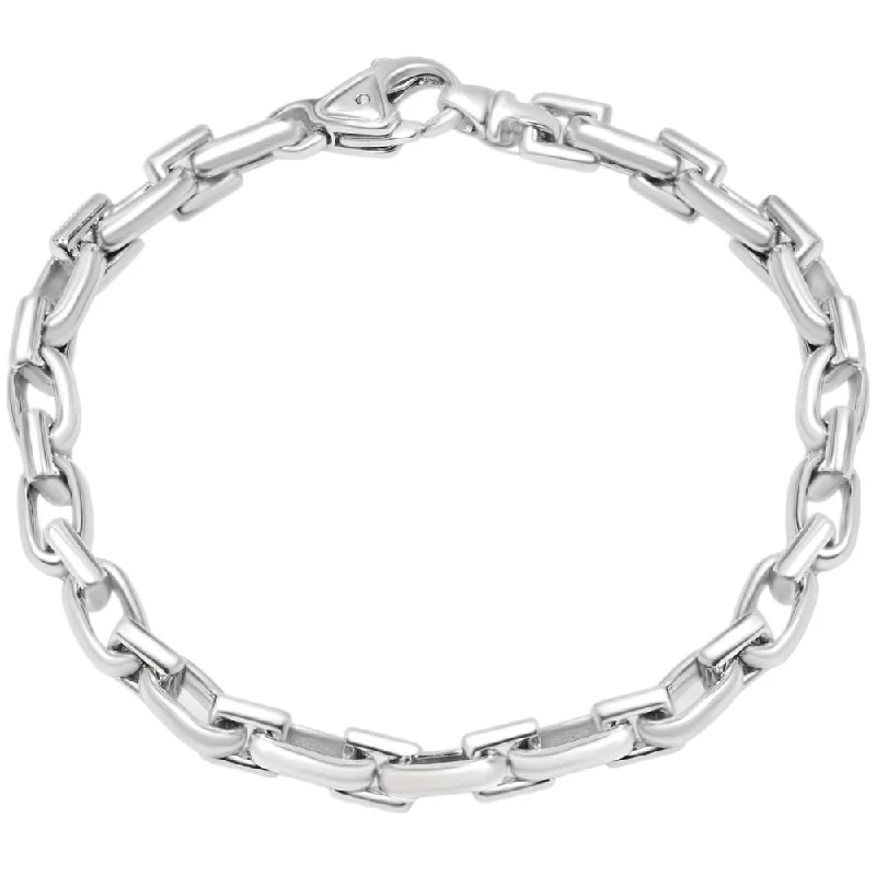 Delicate chain bangles connecting gems with elegance -Men's Link 14k Gold (37gram) or Platinum (59gram) 6.5mm Bracelet 8.25"