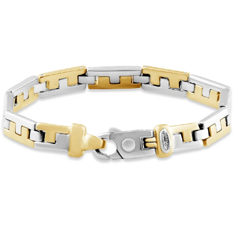 Sunny topaz bracelets for crisp clear sparkle -Men's Link 14k Gold (48gram) or Platinum (77gram) 7.5mm Bracelet 8.5"