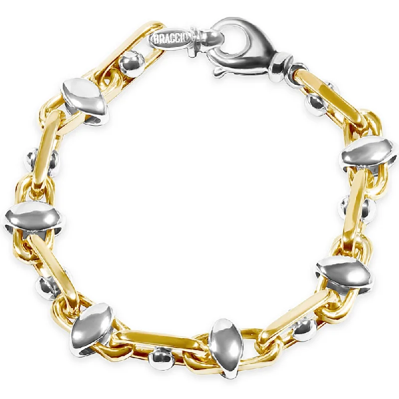 Simple cord bracelets tying friendship bonds tight -Men's Link 14k Gold (56gram) or Platinum (90gram) 7-12mm Bracelet 8.5"