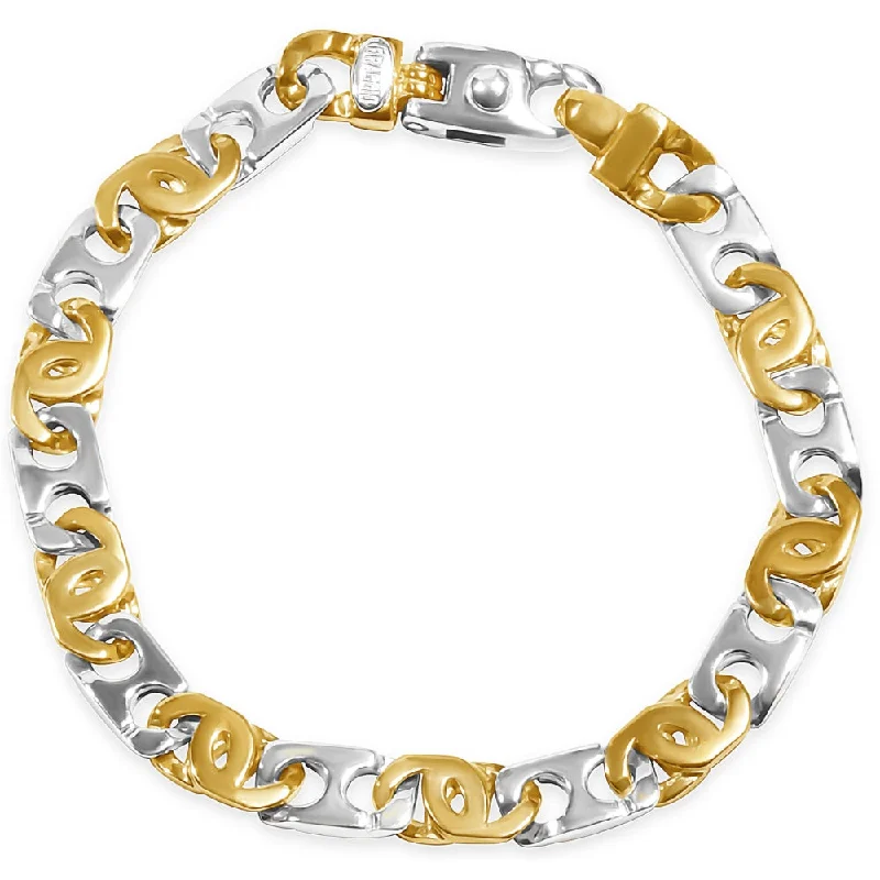 Shimmering diamond bracelets for dazzling evening wear -Men's Mariner Link 14k Gold (34gram) or Platinum (56gram) 8mm Bracelet 9"