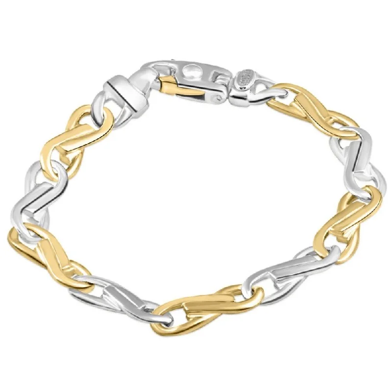 Classic link bracelets pairing with formal attire -Men's solid 14k Gold (30gram) or Platinum (49gram) 5mm Link Bracelet 8"