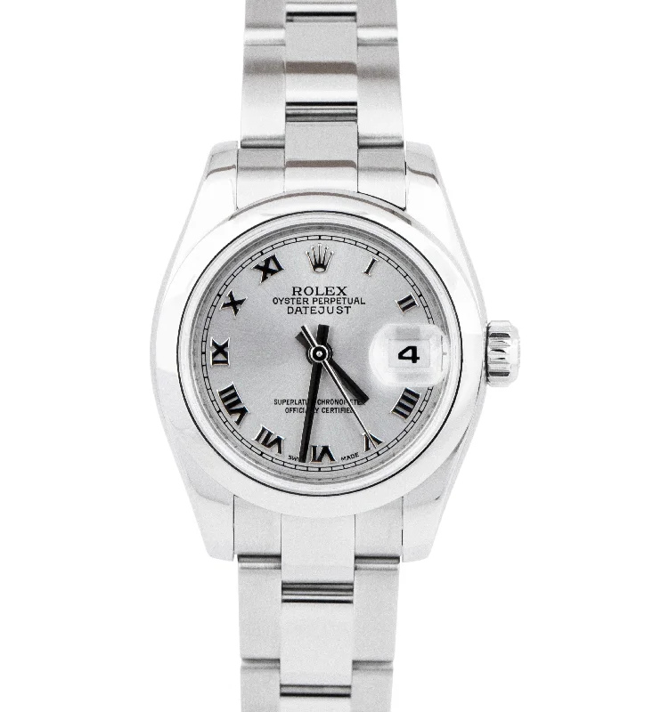 Men's watches with adjustable bands for a custom fit and comfortable wear throughout the day -MINT Ladies Rolex DateJust 26mm Silver Dial Stainless Steel Oyster Watch 179160