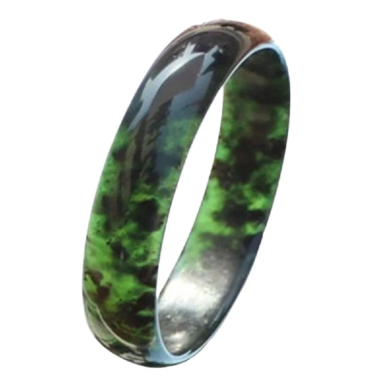 Hand-forged bracelets showcasing raw metal beauty -Natural Black Green Jade Bracelet