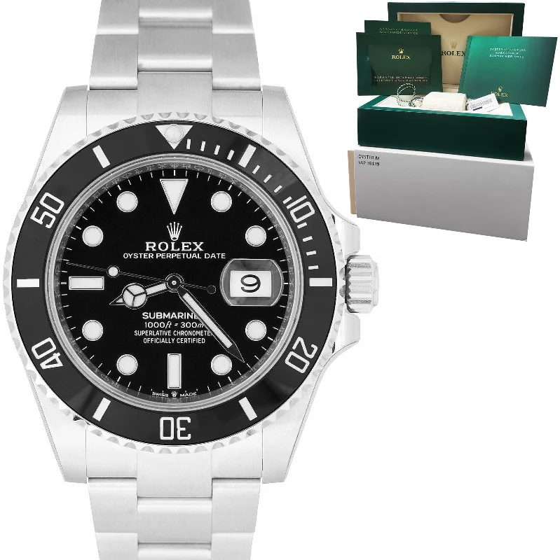 Smart men's watches with fitness tracking, music control, and notification features for modern lifestyles -NEW DEC. 2022 Rolex Submariner 41 Date Steel Black Ceramic Watch 126610 LN