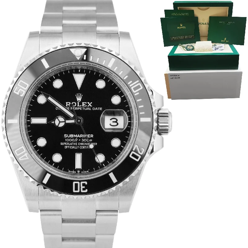 Men's sport watches with water resistance and durable rubber straps for outdoor activities -NEW DEC. 2022 Rolex Submariner Date Black Stainless Ceramic 126610 LN 41mm Watch