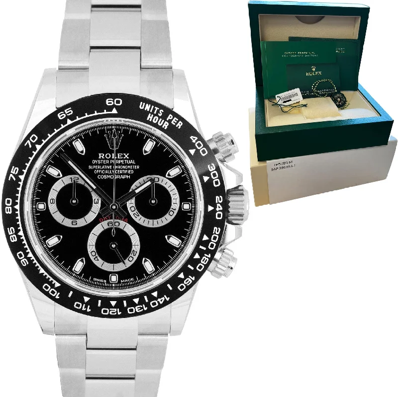 Elegant men's watches with automatic movements for a high-end mechanical watch experience -NEW NOV. 2022 Rolex Daytona Cosmograph Black Ceramic Steel 40mm Watch 116500 LN