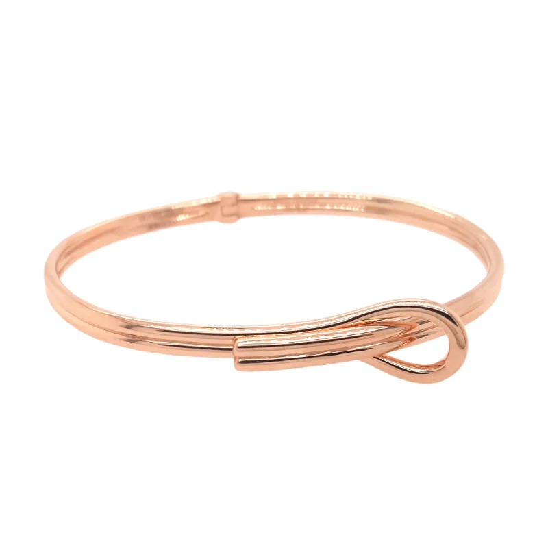 Simple knot bangles tying unity and strength -Rose Gold Loop Bracelet