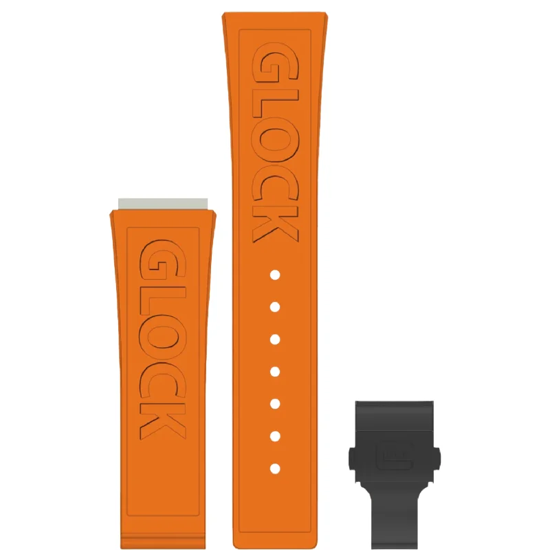 Luxury men's watches with sleek black dials and polished stainless steel cases for elegance -Glock Orange Logo 24MM Watch Band