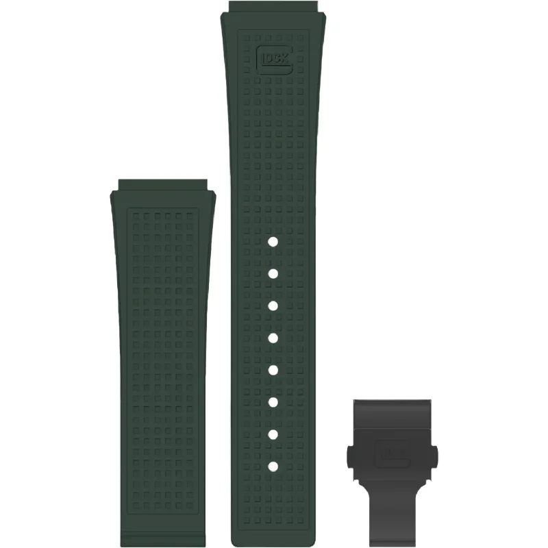 Sporty men's watches with rugged rubber bands and bold faces for active individuals -Glock Racing Green 22MM Watch Band