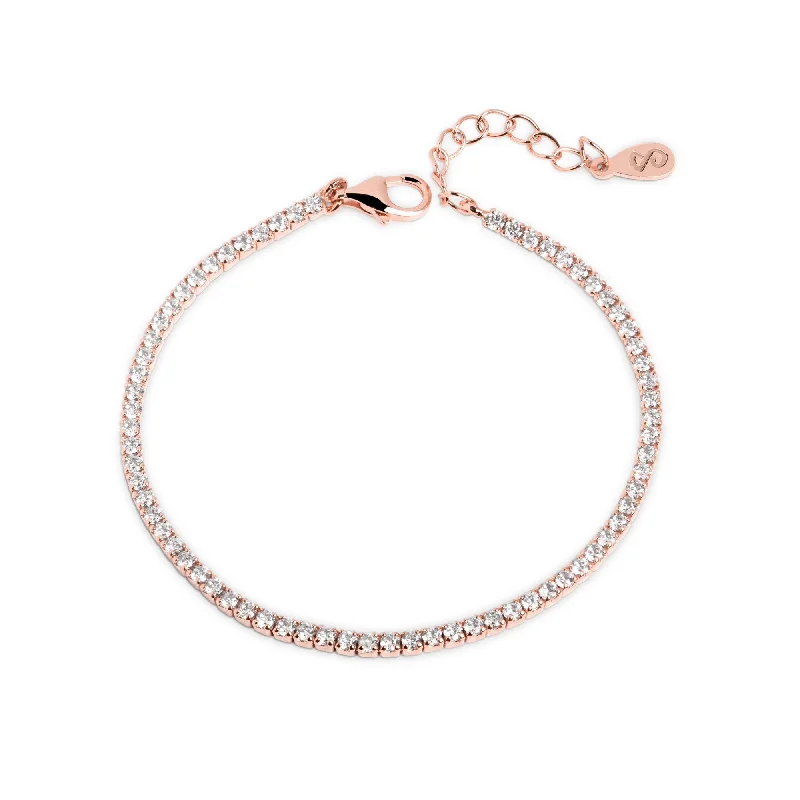 Sculpted gold bracelets with artistic bold designs -Riviere Spark Rose Gold Bracelet