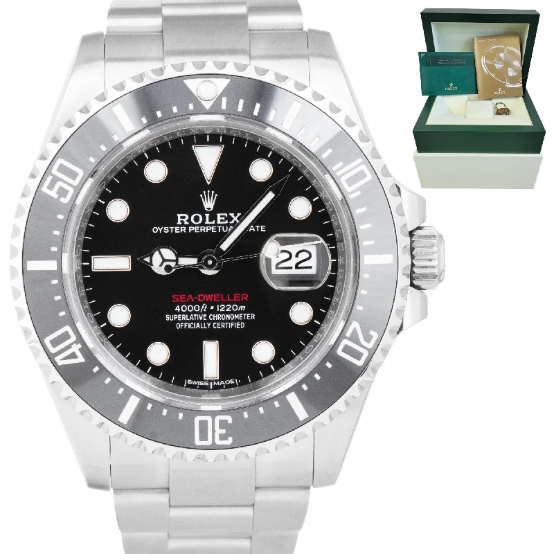 Retro-style men's watches with vintage dials and traditional designs for a timeless appeal -Rolex Red Sea-Dweller Black Stainless Mark I 50th-Anniversary 126600 43mm Watch