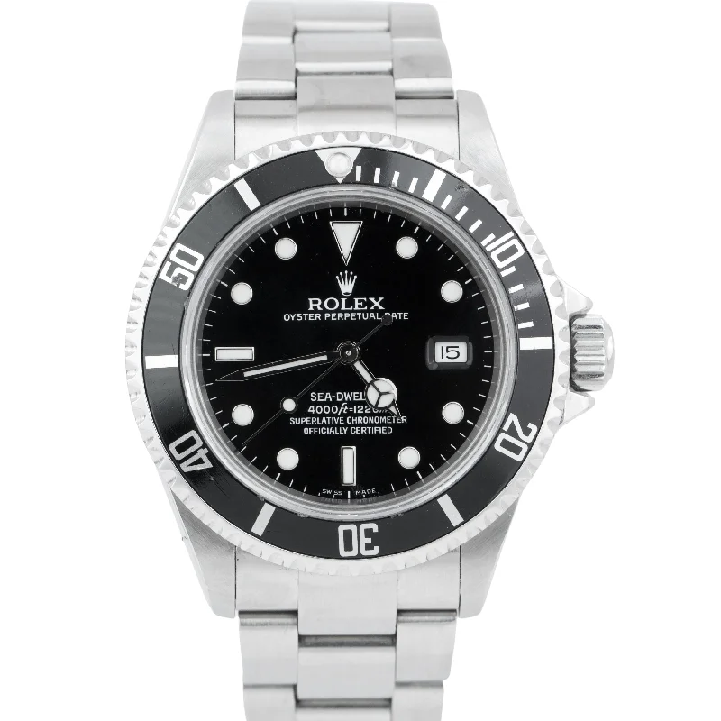 Men's watches with interchangeable bands for customizable and versatile fashion statements -Rolex Sea-Dweller 40mm M SERIAL Stainless Steel Black Automatic Date Watch 16600