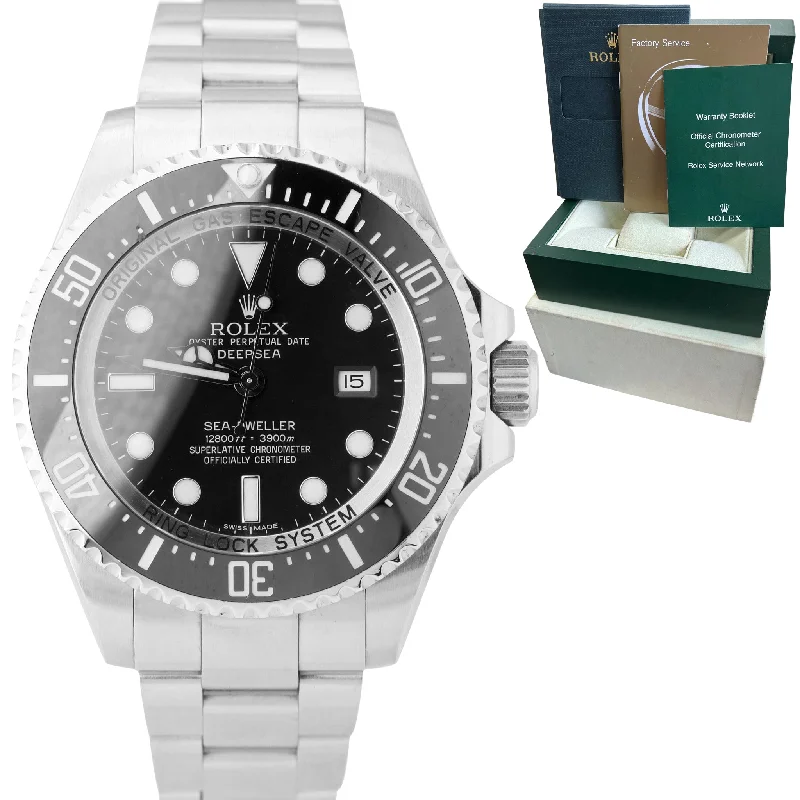 Retro-style men's watches with vintage dials and traditional designs for a timeless appeal -Rolex Sea-Dweller DeepSea 116660 Stainless Steel 44mm Black Ceramic Watch BOX