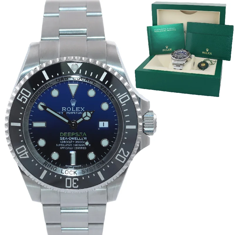 Men's watches with solar-powered technology for environmentally friendly and sustainable timekeeping -Rolex Sea-Dweller Deepsea James Cameron Blue 116660 44mm Watch Box