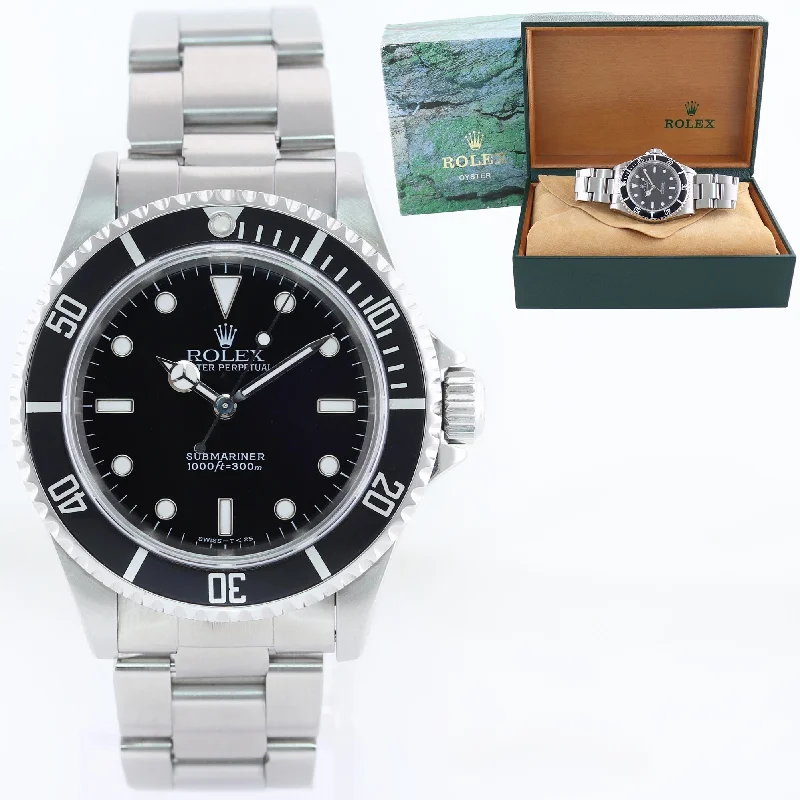 Fashionable men's watches with futuristic designs and high-tech functionalities for modern trends -Copy of Rolex Submariner No-Date 2 line Tritium dial 14060 Steel Black 40mm Watch Box