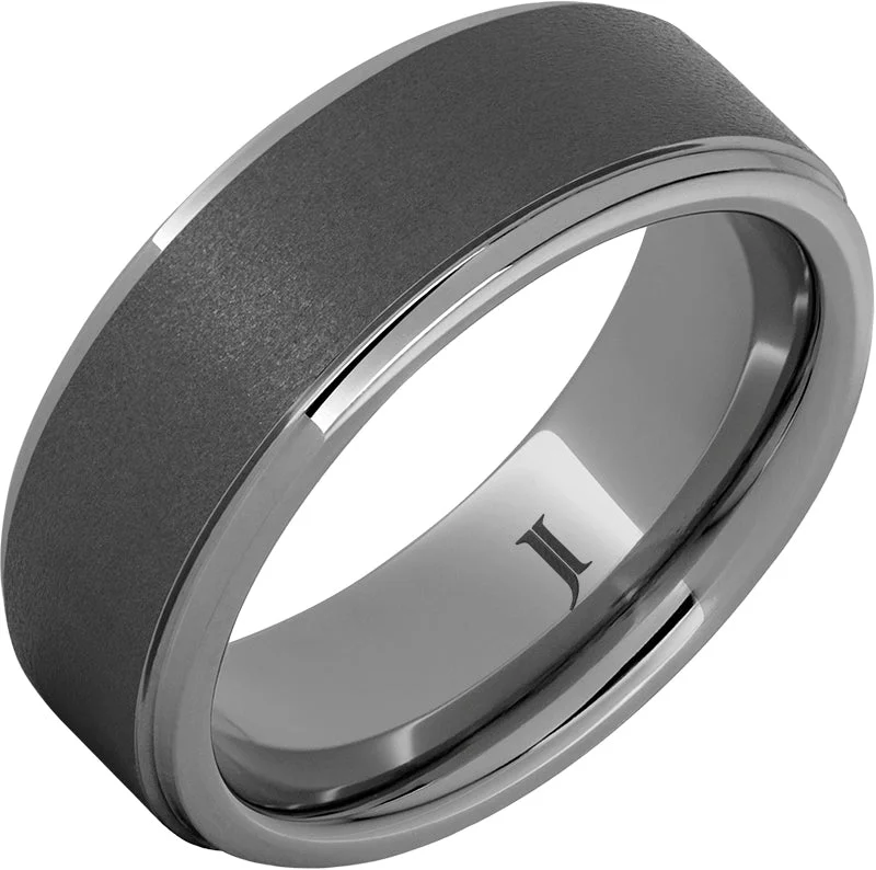 Stunning diamond gemstone rings for love’s shine -Rugged Tungsten™ Men's Ring with Sandblast Finish