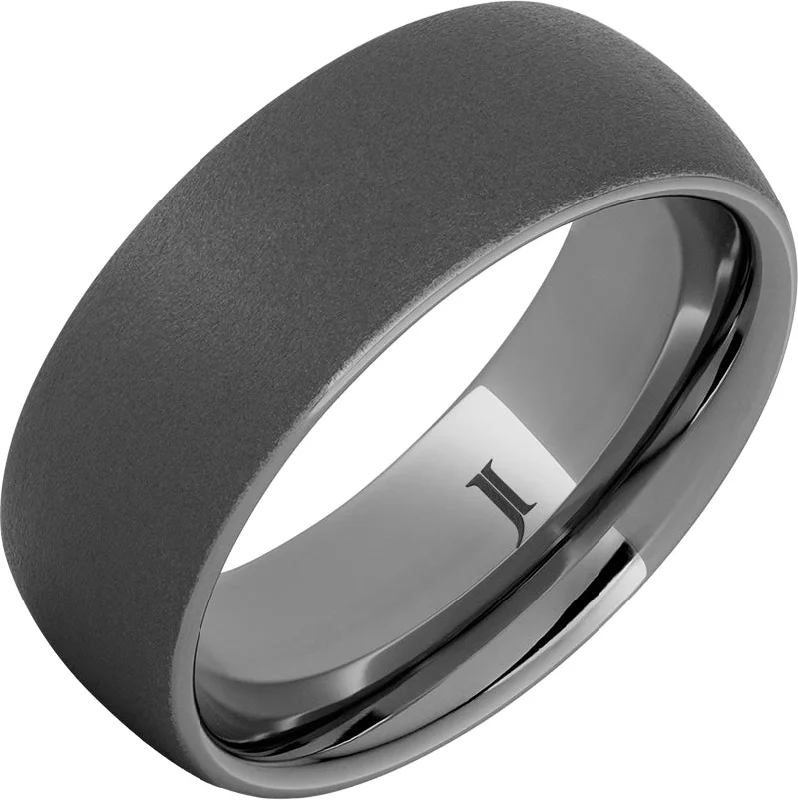 Polished pearl gemstone rings for subtle beauty -Rugged Tungsten™ Ring with Sandblast Finish