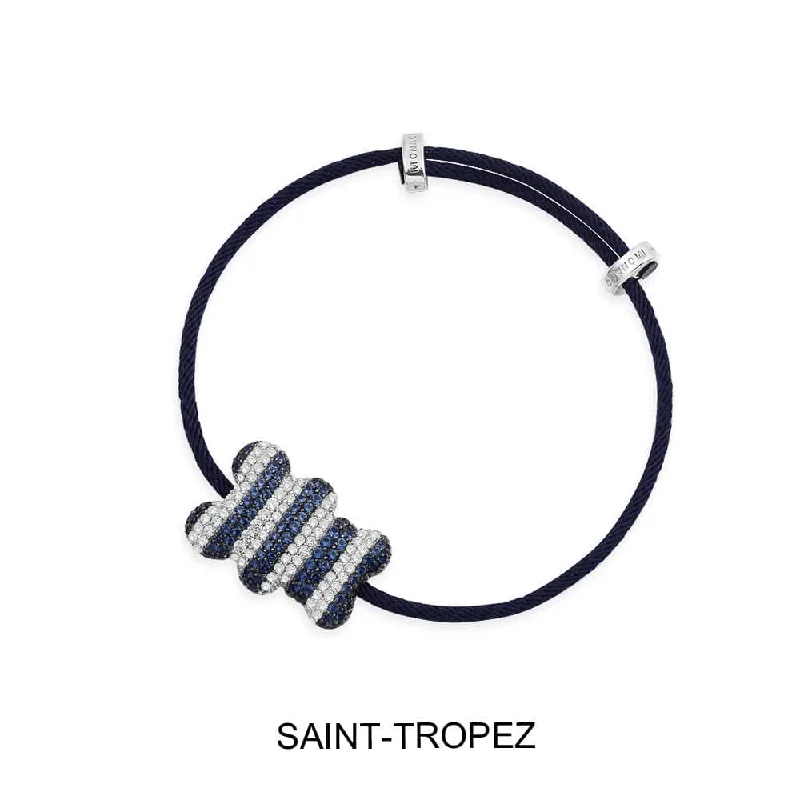 Vibrant topaz bracelets dangling in icy blue -Saint-Tropez Yummy Bear Nylon Adjustable Bracelet