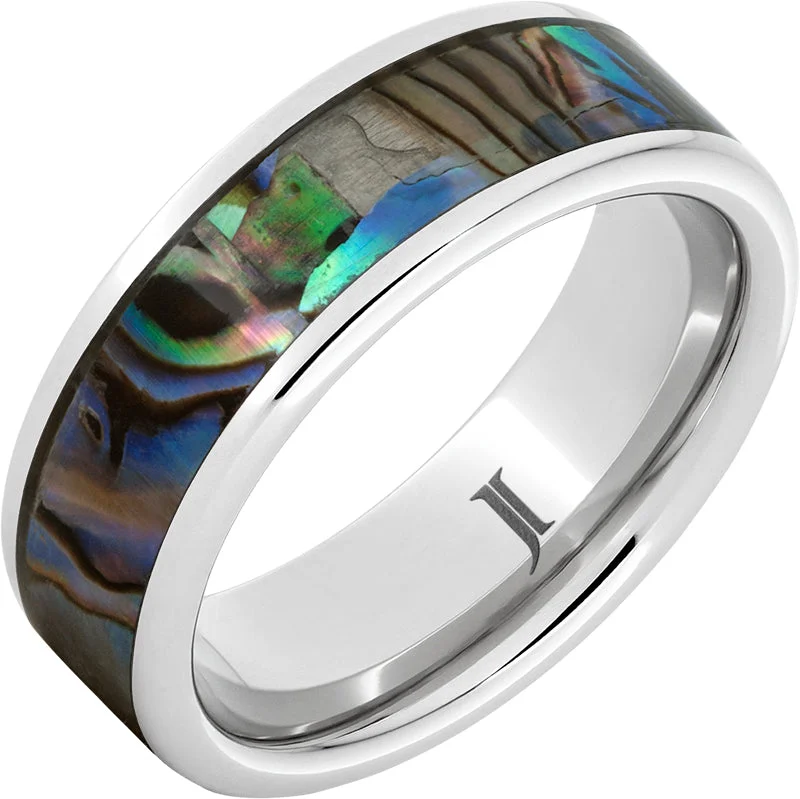 Gleaming opal gemstone rings with radiant reflections -Serinium® Abalone Inlay Ring