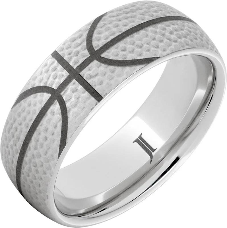 Iridescent opal gemstone rings with color shift -Serinium™ Basketball Ring