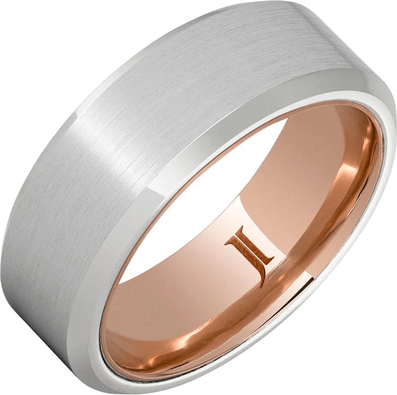 Sleek topaz gemstone rings for blue shine -Serinium® Ring with 10K Rose Gold Interior and Satin Finish