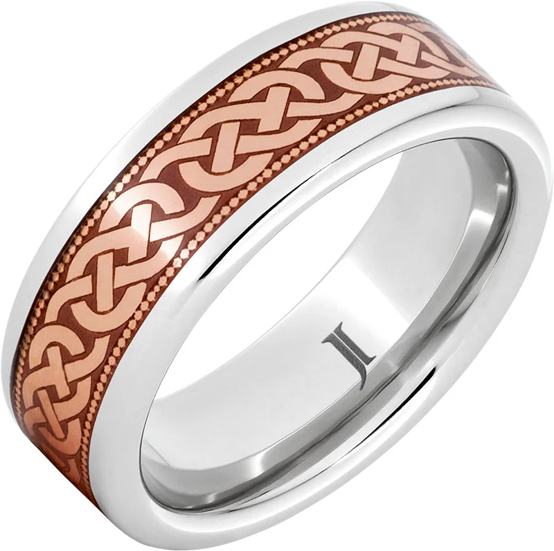 Cozy garnet gemstone rings warming up winter -Serinium® Royal Copper™ Ring with Celtic Knot Design