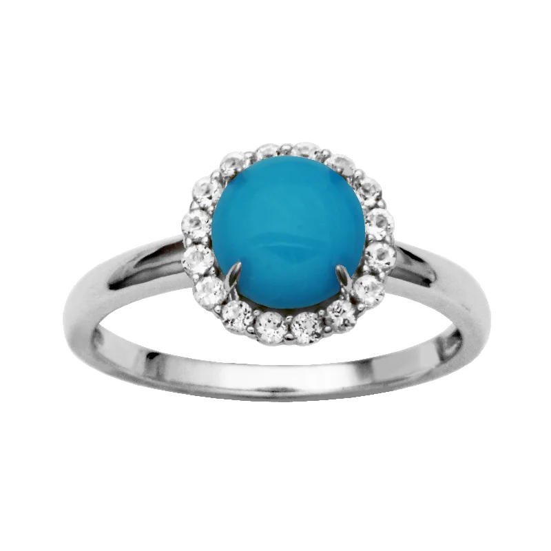 Icy topaz gemstone rings perfect for cool vibes -Silver Birthstone Ring- Turquoise