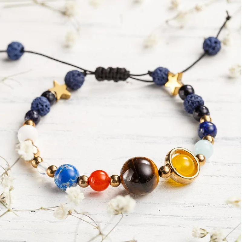 Radiant quartz bangles amplifying light and style -Solar System Bracelet