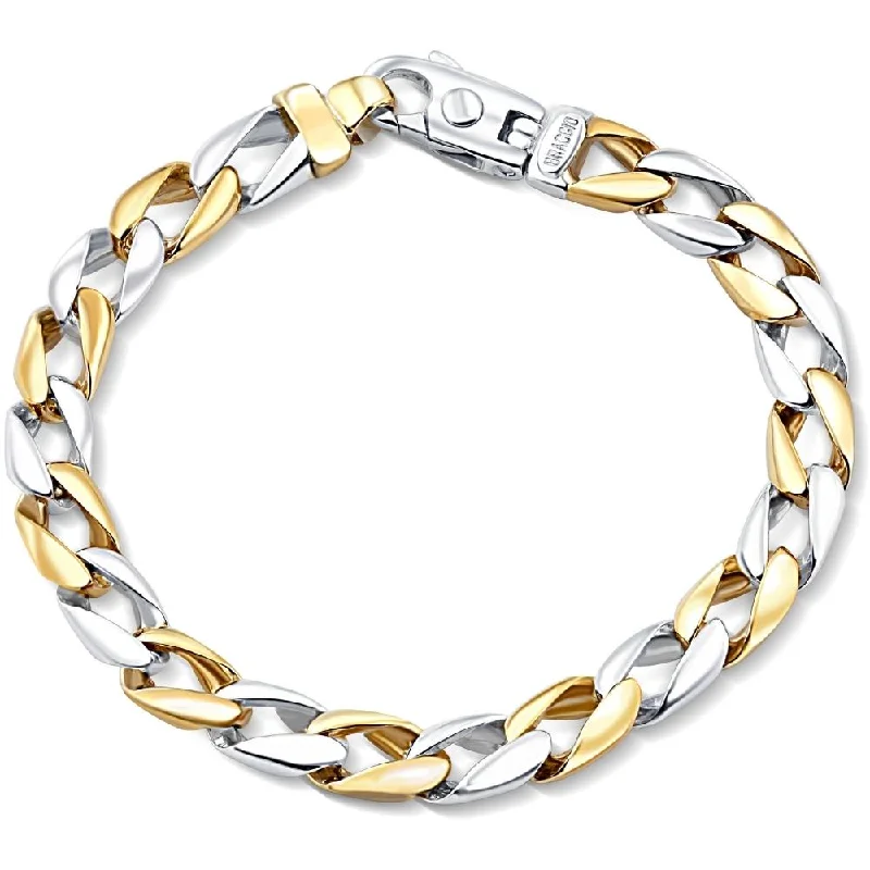 Sleek titanium bangles resisting scratches and wear -Solid 14k Gold or Platinum 8.5mm Cuban Link Men's Chain Bracelet 32.8 - 50 Grams