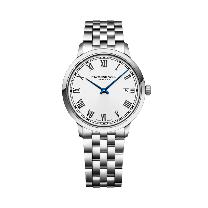 Men's dress watches with thin profiles and classic designs for formal occasions and events -Toccata Men's Quartz White Dial Bracelet Watch, 39mm