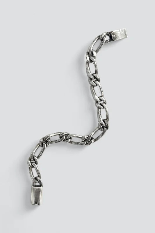 Dainty pearl bracelets enhancing timeless bridal grace -Sterling Silver Open Link Figaro Chain Bracelet