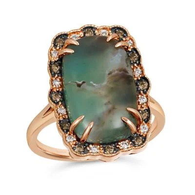 Golden citrine gemstone rings uplifting any outfit -Strawberry Gold Peacock Aquaprase Le Vian Ring