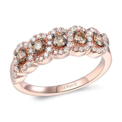 Bright citrine gemstone rings for cheerful daily wear -Strawberry Gold Vanilla and Chocolate diamond Le Vian Ring