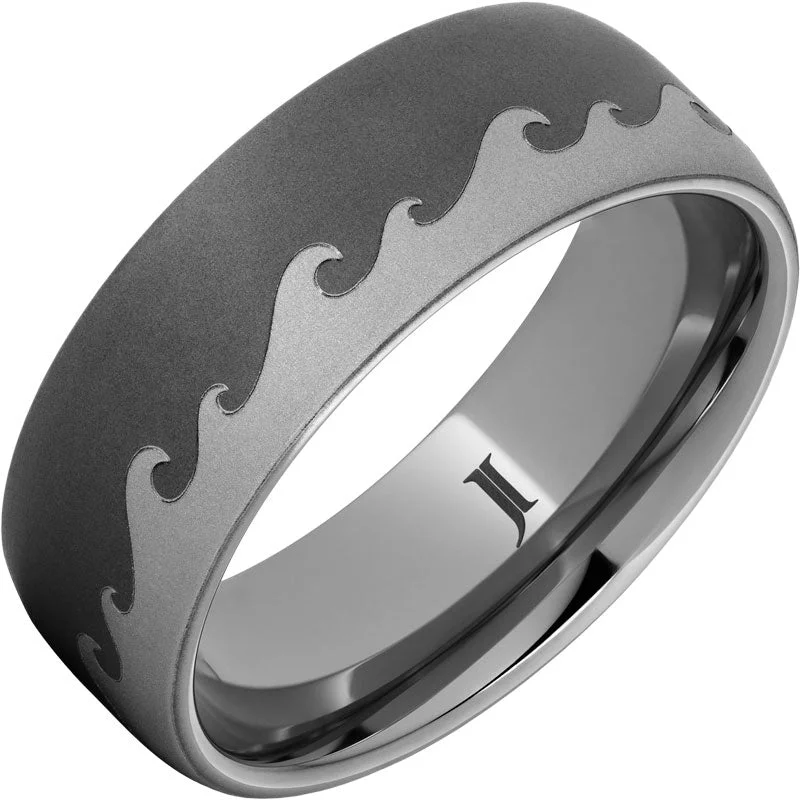 Passionate ruby gemstone rings for striking bold designs -Surf's Up Rugged Tungsten™ Ring