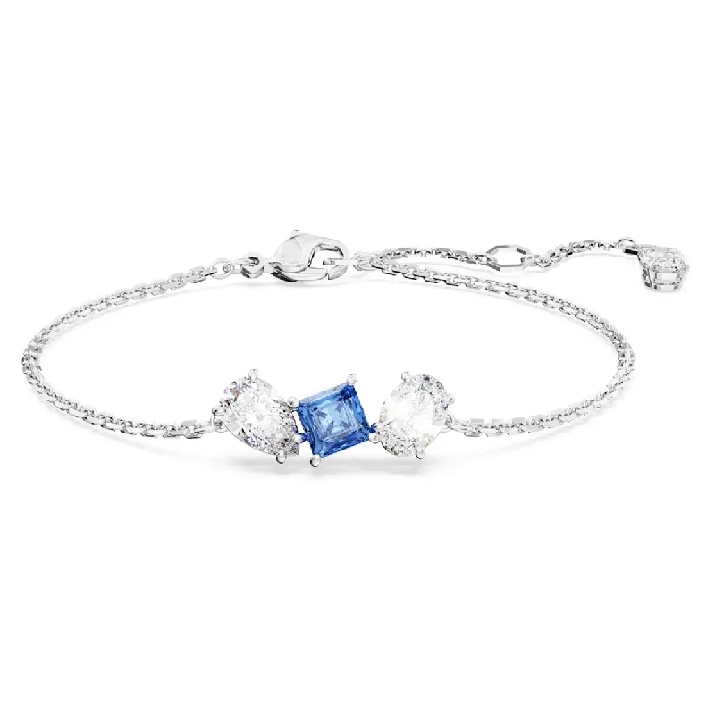 Layered chain bracelets for trendy wrist stacks -Swarovski Blue Mesmera Bracelet