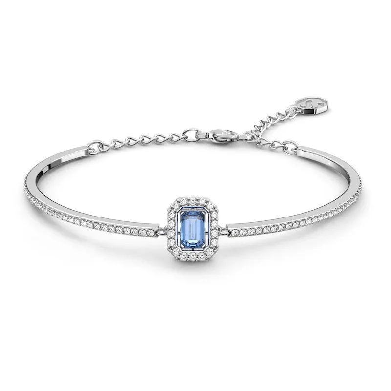 Delicate wire bracelets for handmade subtle charm -Swarovski Blue Millenia Bangle Bracelet