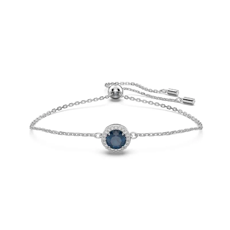 Classic trilogy bangles with three-stone elegance -Swarovski Crystal Blue Constella Bracelet