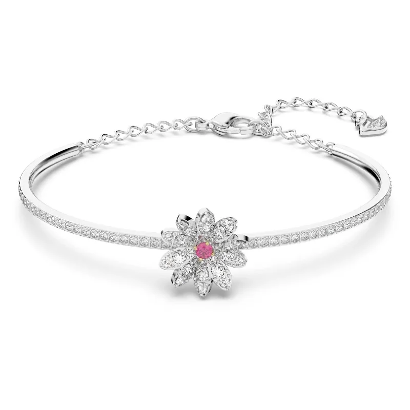 Layered chain bracelets for trendy wrist stacks -Swarovski Eternal Crystal Flower Bracelet