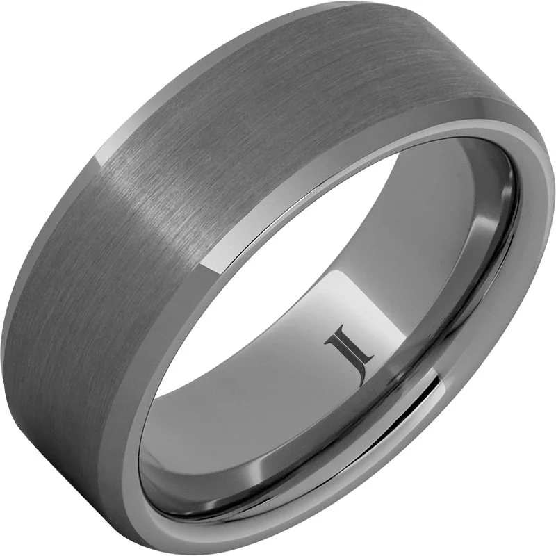 Mystical moonstone gemstone rings with glowing allure -The Existentialist - Rugged Tungsten™ Satin Finish Men's Ring