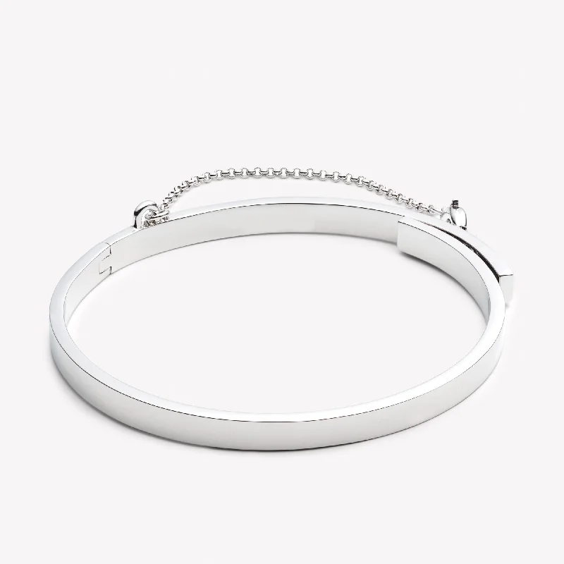 Sleek gold bangles for elegant everyday stacking -THIN SAFETY CHAIN BRACELET