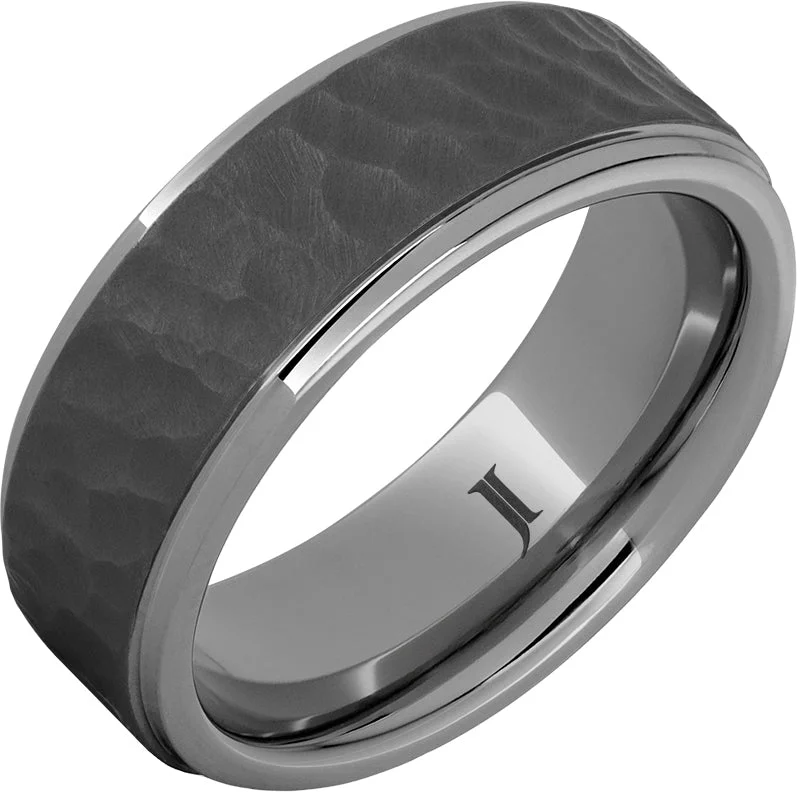 Cool sapphire gemstone rings offering blue serenity -Thor - Rugged Tungsten™ Ring with Sandblast Finish