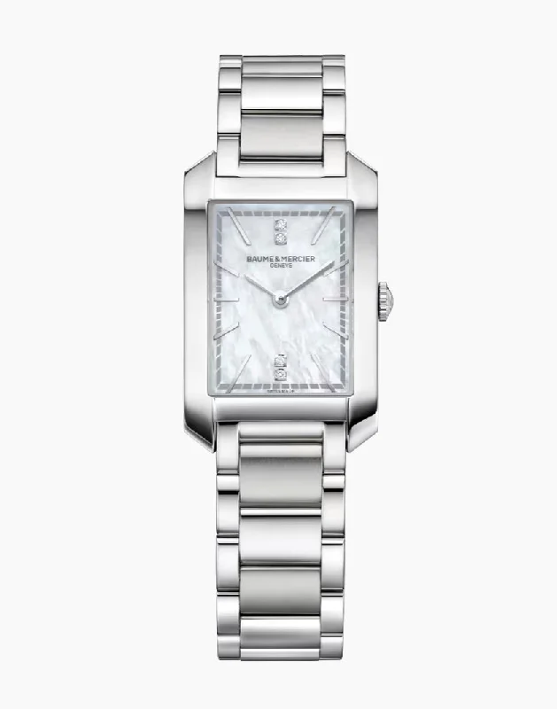 Men's watches with rotating bezels for divers and watch enthusiasts seeking functionality -BAUME & MERCIER-Hampton 10474

QUARTZ WATCH, DIAMOND-SET, MOTHER-OF-PEARL - 35 X 22 MM M0A10474