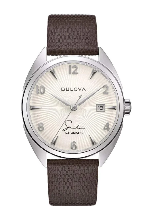 Stylish men's watches with custom engravings for personalized and meaningful gifts or accessories -Bulova-Bulova Fly Me To The Moon White Dial Automatic Watch 96B347