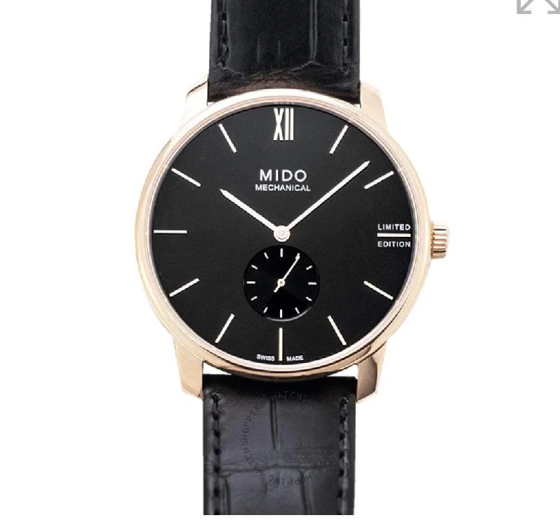 Men's automatic watches with skeleton dials for a view of intricate inner movements and craftsmanship -MIDO Baroncelli III Automatic MIDO Black Dial Men's Watch M037.405.36.050.00